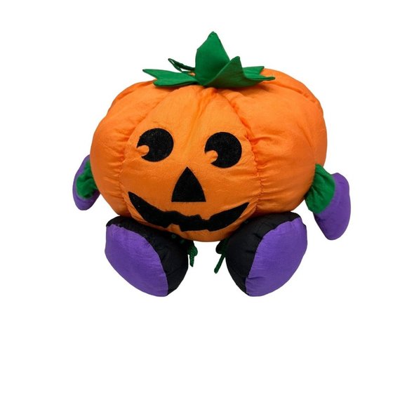 VTG Gibson Greetings Nylon‎ Pumpkin Plush Jack o Lantern Toy Halloween - Picture 6 of 6